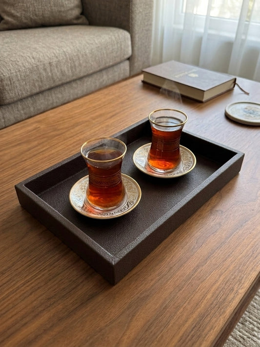 Acı Kahverengi deri tepsi (L) - lifestyle