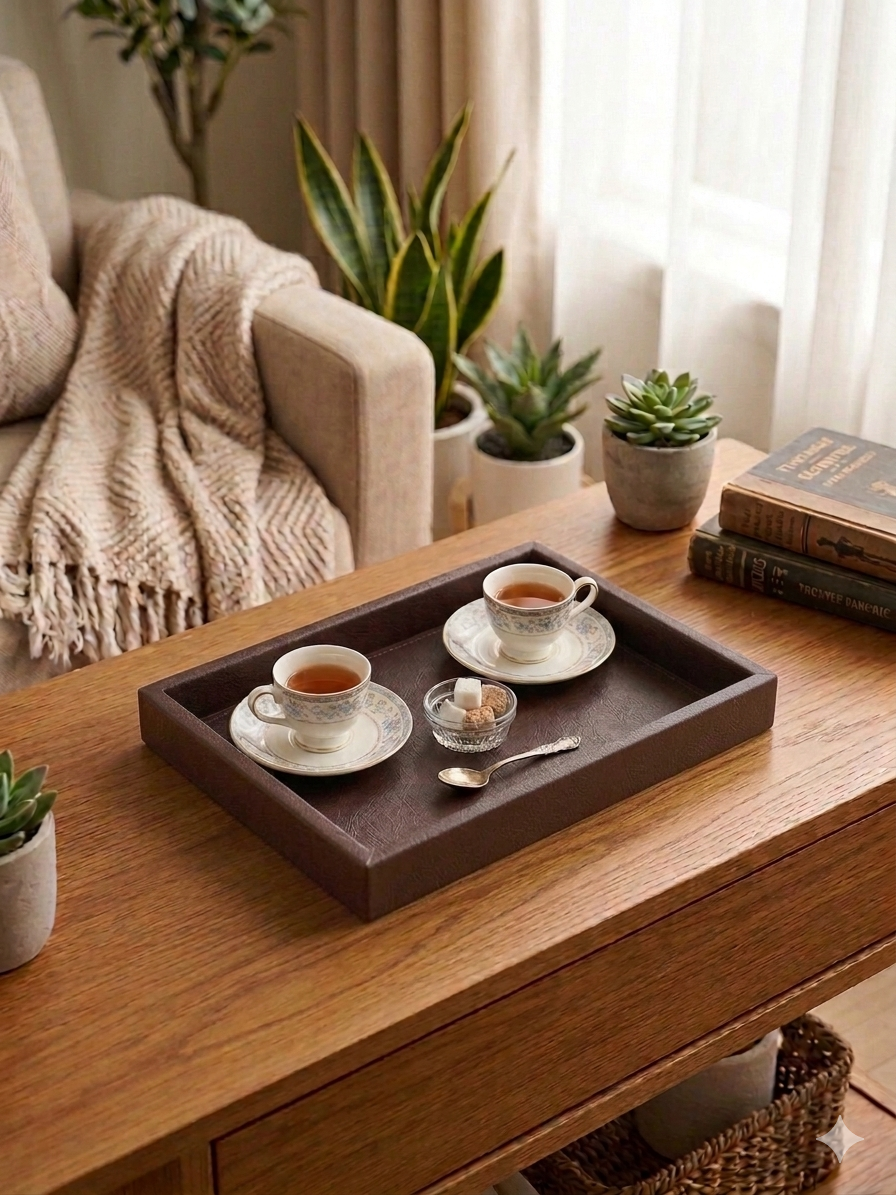 Kahverengi deri tepsi (L) - lifestyle