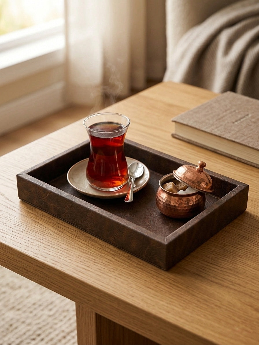 Kahverengi deri tepsi (M) - lifestyle