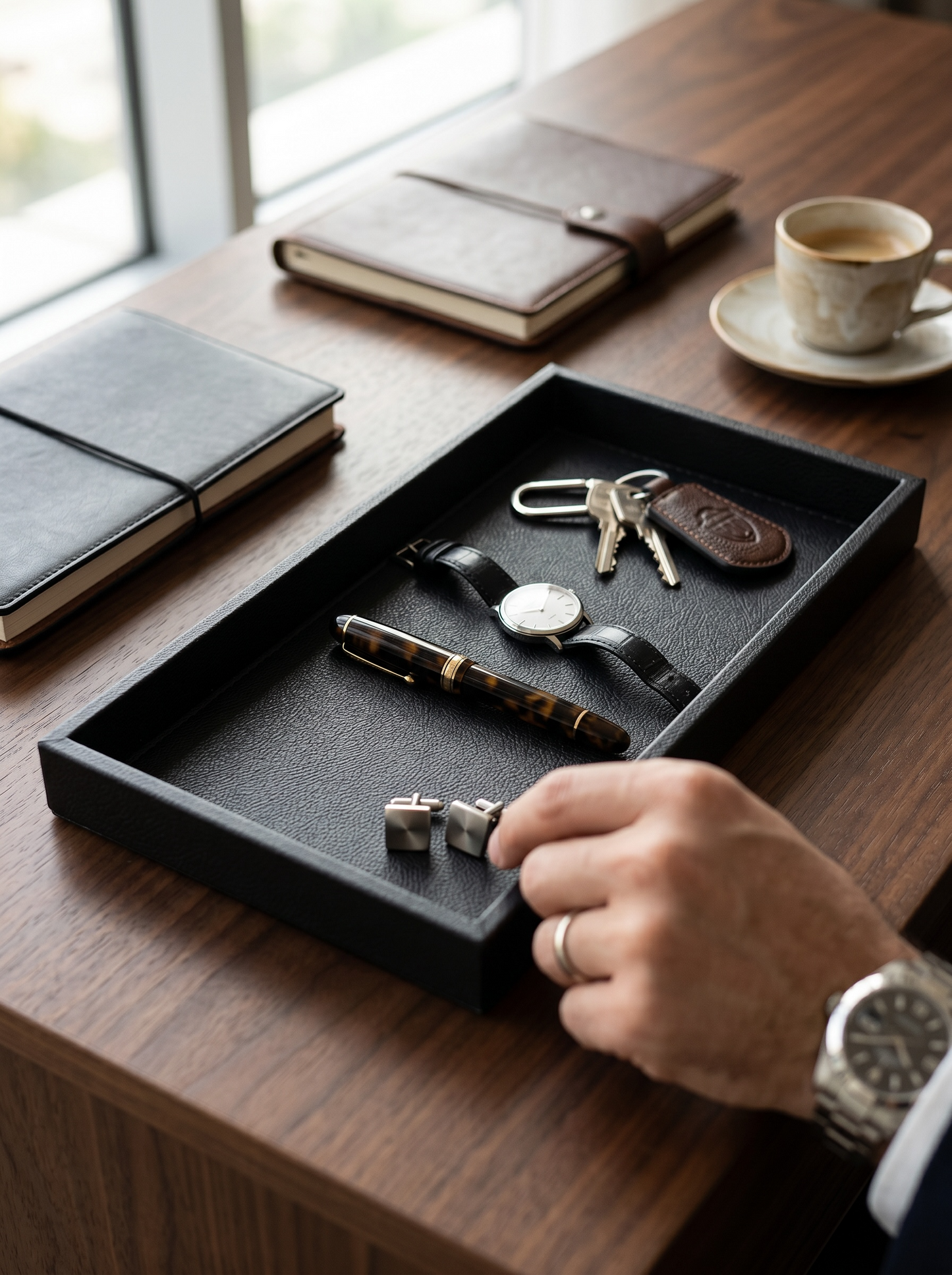 Siyah deri tepsi (XL) - lifestyle 2