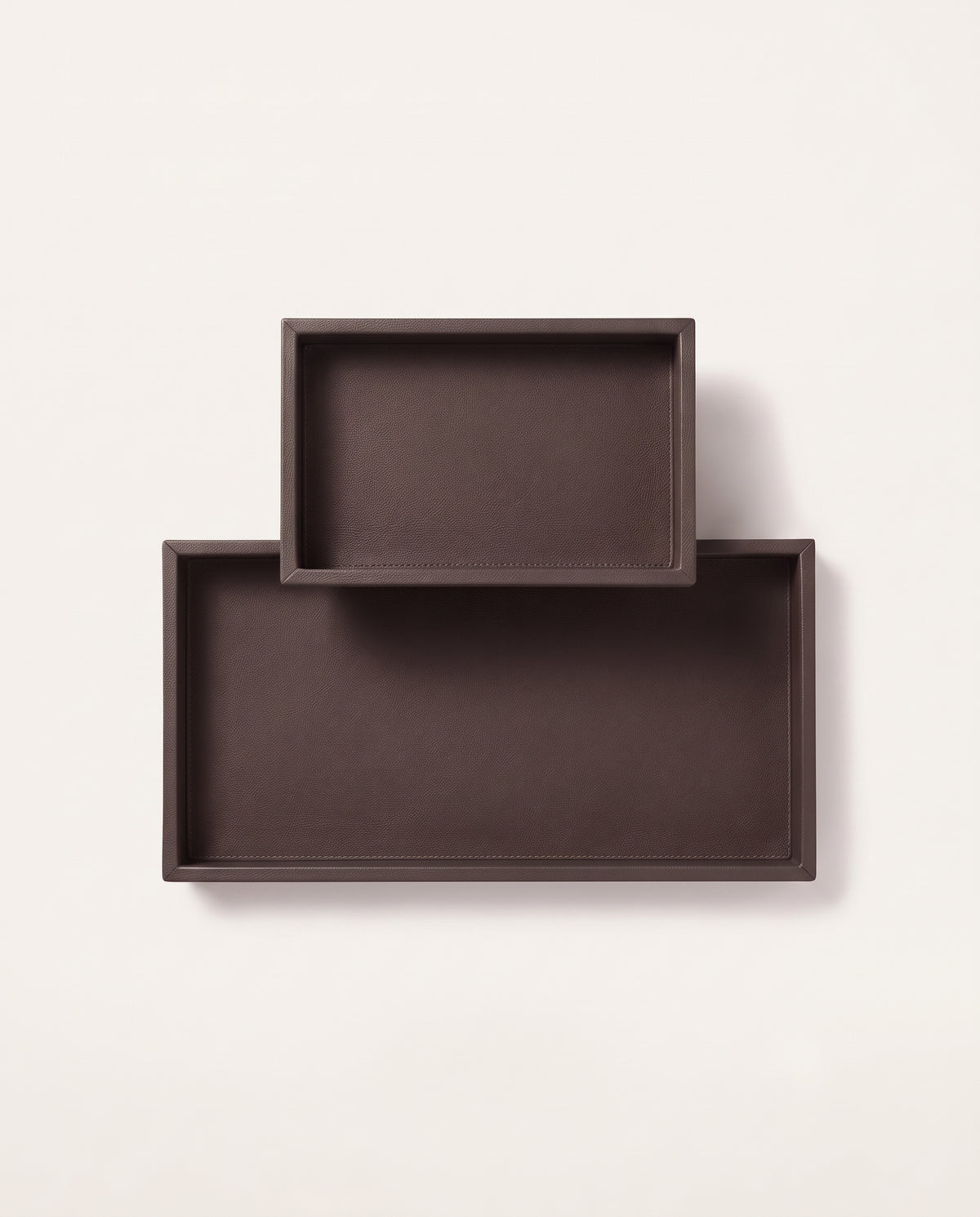 Premium Deri İkili Masaüstü Düzenleyici Ve Sunum Tepsi Seti - 2 Parça
